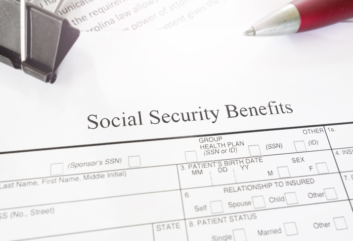 Blank Social Security Benefits application form