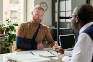 Lawyer meets with client to discuss their service-connected sleep apnea disability.