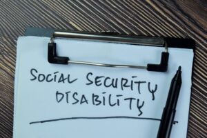 Clipboard reading Social Security Disability, representing the medical documentation an SSDI claim requires