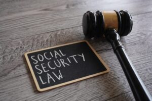 Gavel beside a Social Security Law sign, representing a Dallas disability claim
